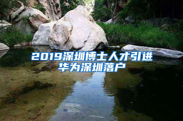 2019深圳博士人才引进华为深圳落户