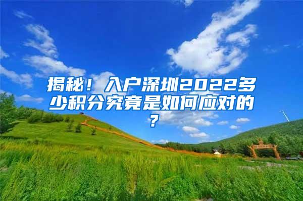 揭秘！入户深圳2022多少积分究竟是如何应对的？