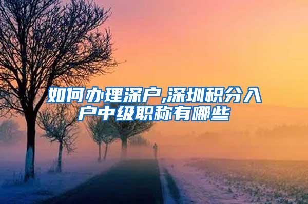 如何办理深户,深圳积分入户中级职称有哪些