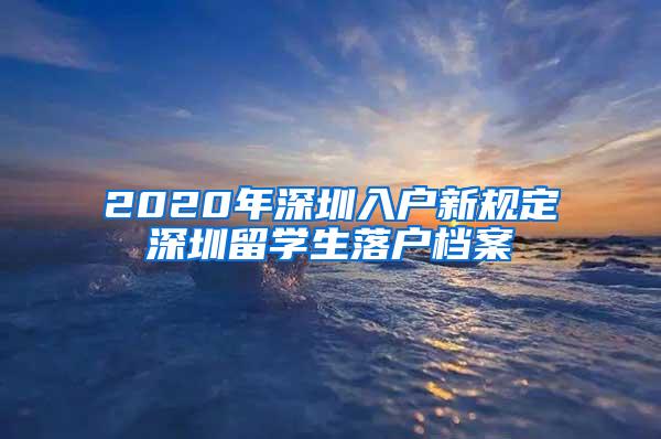 2020年深圳入户新规定深圳留学生落户档案