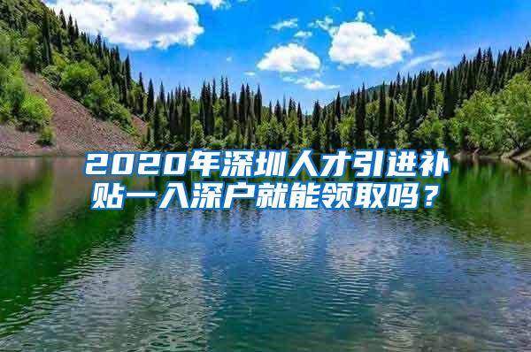 2020年深圳人才引进补贴一入深户就能领取吗？