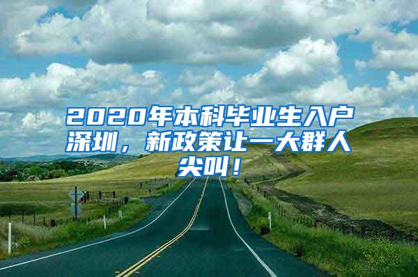 2020年本科毕业生入户深圳，新政策让一大群人尖叫！