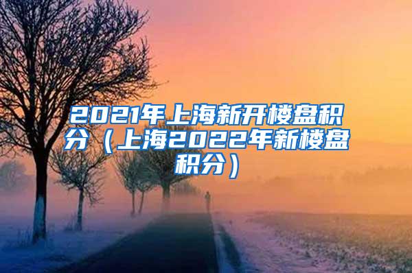 2021年上海新开楼盘积分（上海2022年新楼盘积分）