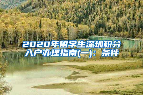 2020年留学生深圳积分入户办理指南(一)：条件