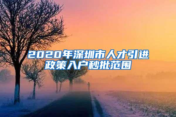 2020年深圳市人才引进政策入户秒批范围