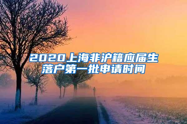 2020上海非沪籍应届生落户第一批申请时间