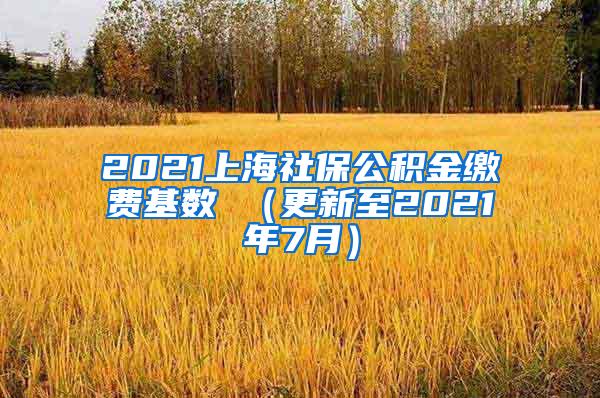 2021上海社保公积金缴费基数 （更新至2021年7月）