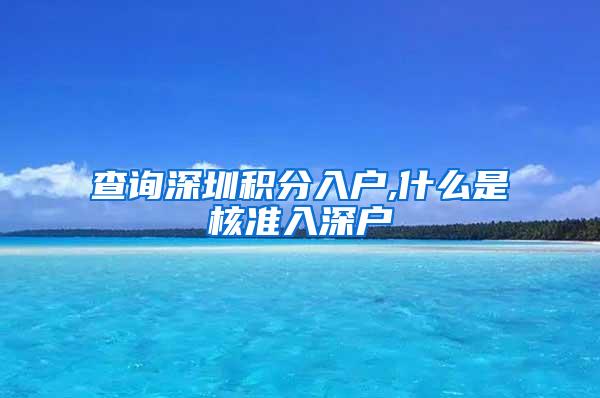 查询深圳积分入户,什么是核准入深户