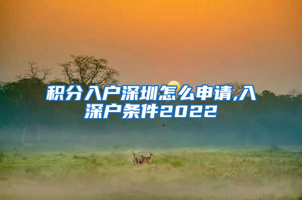 积分入户深圳怎么申请,入深户条件2022