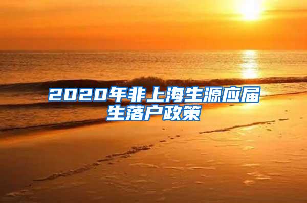 2020年非上海生源应届生落户政策