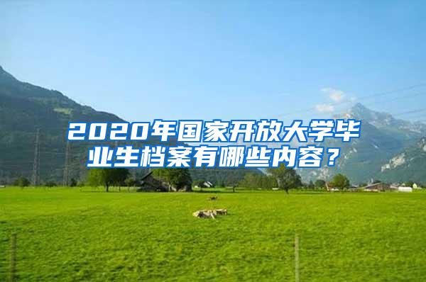 2020年国家开放大学毕业生档案有哪些内容？