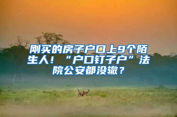 刚买的房子户口上9个陌生人！“户口钉子户”法院公安都没辙？