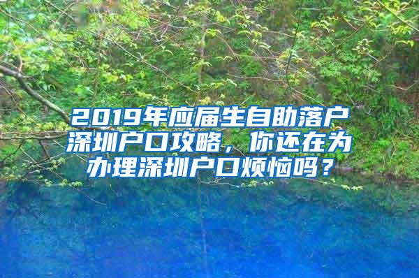 2019年应届生自助落户深圳户口攻略，你还在为办理深圳户口烦恼吗？