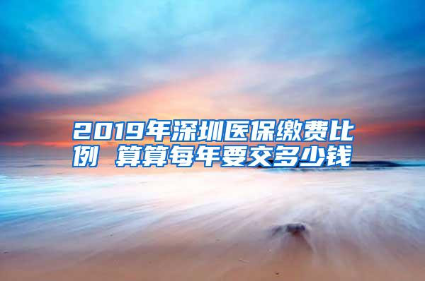 2019年深圳医保缴费比例 算算每年要交多少钱