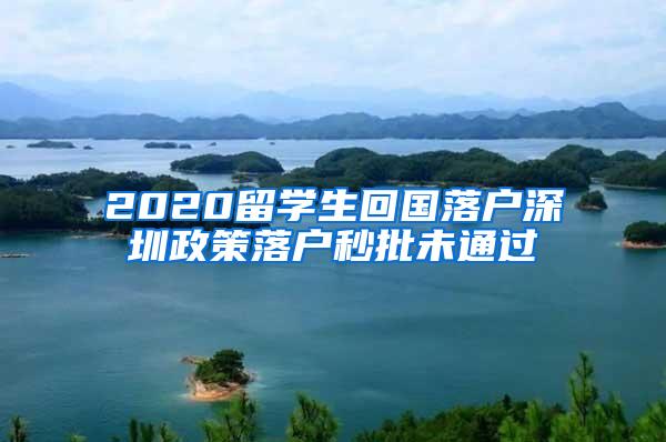 2020留学生回国落户深圳政策落户秒批未通过