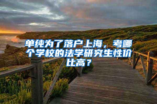 单纯为了落户上海，考哪个学校的法学研究生性价比高？