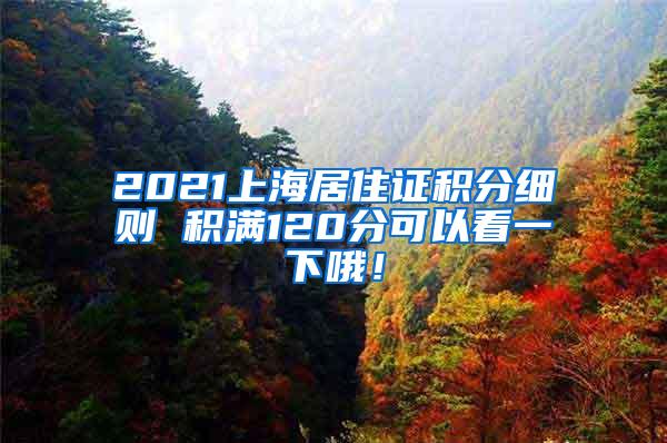 2021上海居住证积分细则 积满120分可以看一下哦！