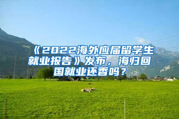 《2022海外应届留学生就业报告》发布，海归回国就业还香吗？