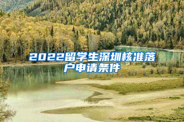 2022留学生深圳核准落户申请条件