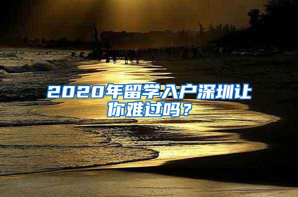 2020年留学入户深圳让你难过吗？