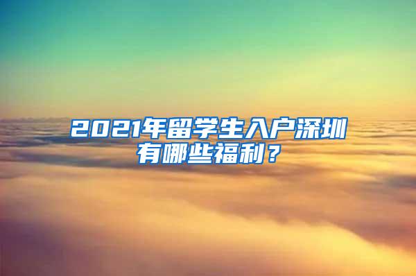 2021年留学生入户深圳有哪些福利？