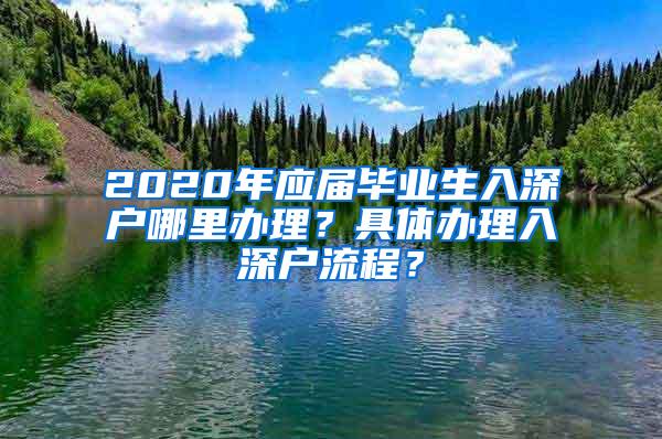 2020年应届毕业生入深户哪里办理？具体办理入深户流程？