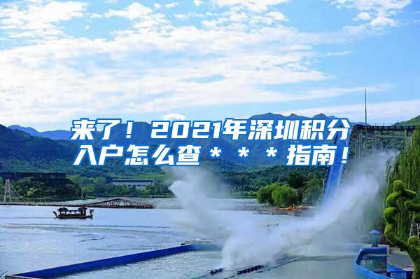 来了！2021年深圳积分入户怎么查＊＊＊指南！