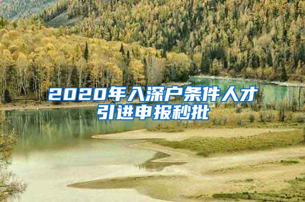 2020年入深户条件人才引进申报秒批