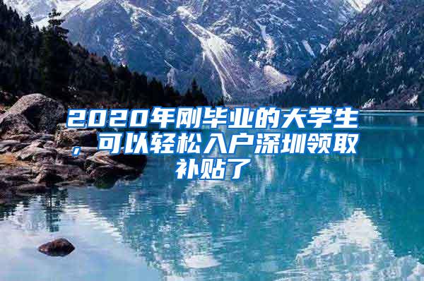 2020年刚毕业的大学生，可以轻松入户深圳领取补贴了