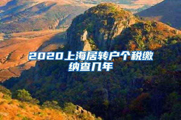 2020上海居转户个税缴纳查几年