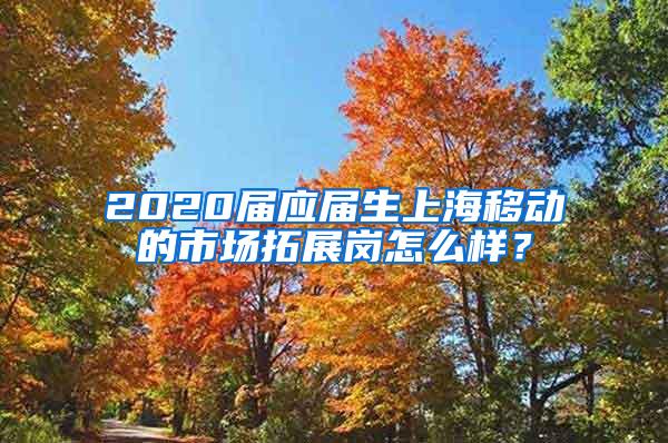 2020届应届生上海移动的市场拓展岗怎么样？