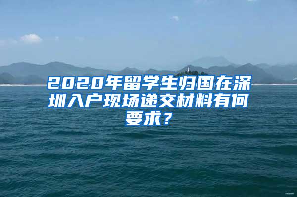 2020年留学生归国在深圳入户现场递交材料有何要求？