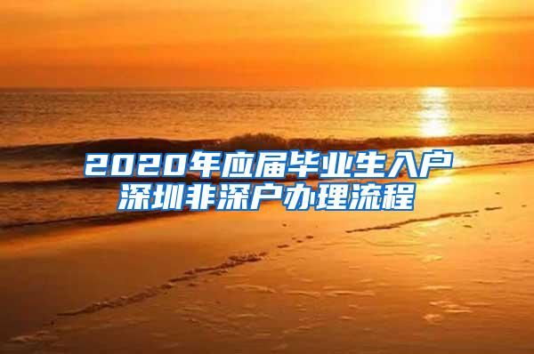 2020年应届毕业生入户深圳非深户办理流程