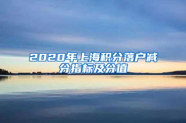 2020年上海积分落户减分指标及分值