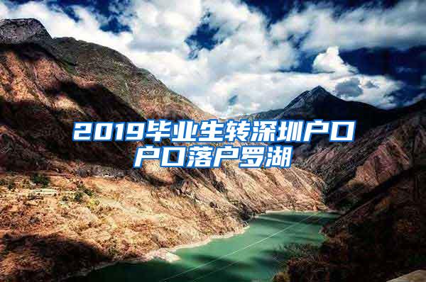 2019毕业生转深圳户口户口落户罗湖