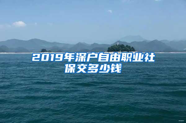 2019年深户自由职业社保交多少钱