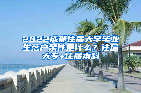 2022成都往届大学毕业生落户条件是什么？往届大专+往届本科