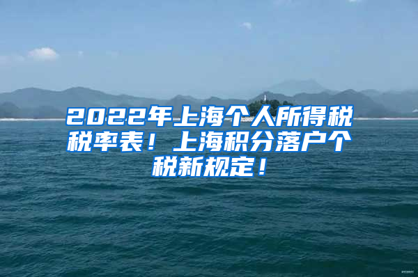 2022年上海个人所得税税率表！上海积分落户个税新规定！