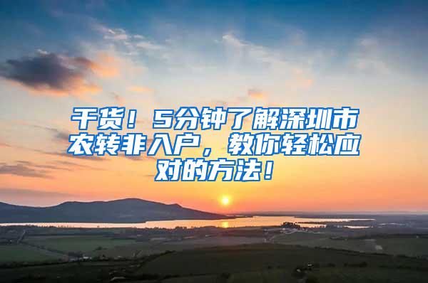 干货！5分钟了解深圳市农转非入户，教你轻松应对的方法！