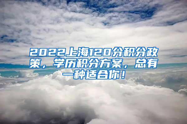 2022上海120分积分政策，学历积分方案，总有一种适合你！