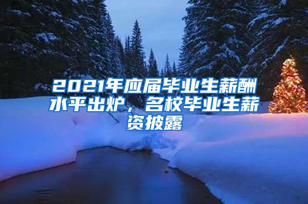 2021年应届毕业生薪酬水平出炉，名校毕业生薪资披露