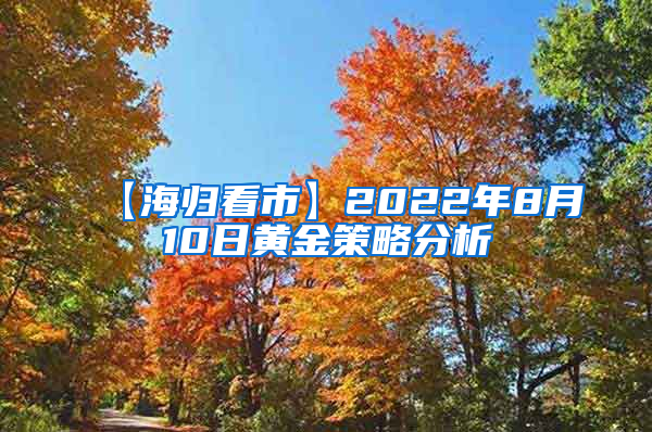 【海归看市】2022年8月10日黄金策略分析