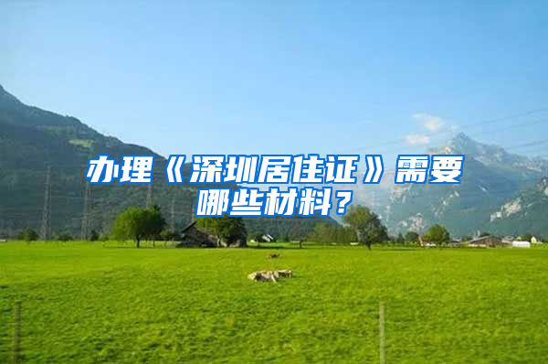 办理《深圳居住证》需要哪些材料？