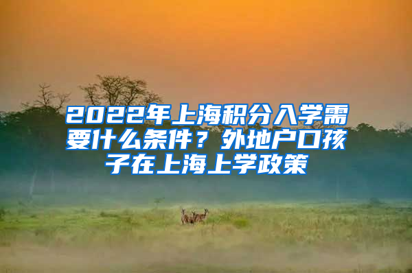 2022年上海积分入学需要什么条件？外地户口孩子在上海上学政策