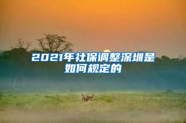 2021年社保调整深圳是如何规定的