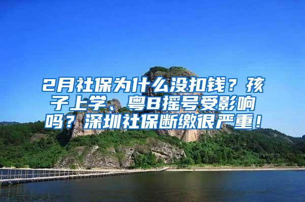 2月社保为什么没扣钱？孩子上学、粤B摇号受影响吗？深圳社保断缴很严重！