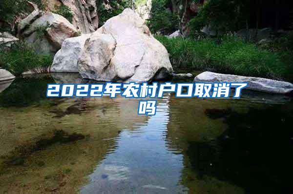 2022年农村户口取消了吗