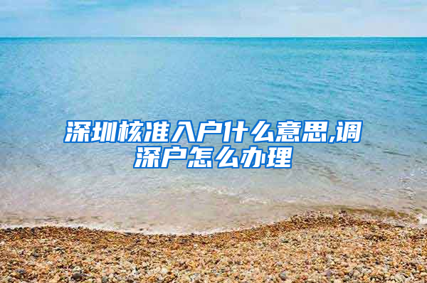 深圳核准入户什么意思,调深户怎么办理