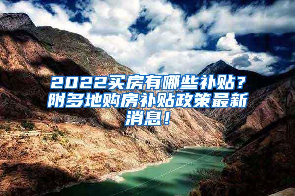 2022买房有哪些补贴？附多地购房补贴政策最新消息！