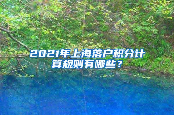 2021年上海落户积分计算规则有哪些？